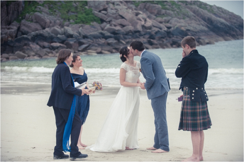 Beach wedding ceremony on Isle of Mull 