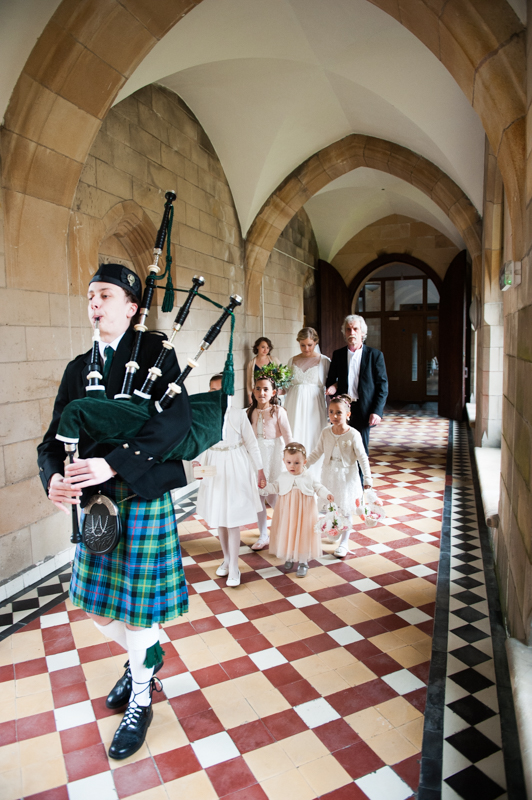 Piper at the abbey fort Augustus highland wedding photography 