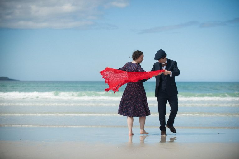 couple dancing on the beach on the hebrides