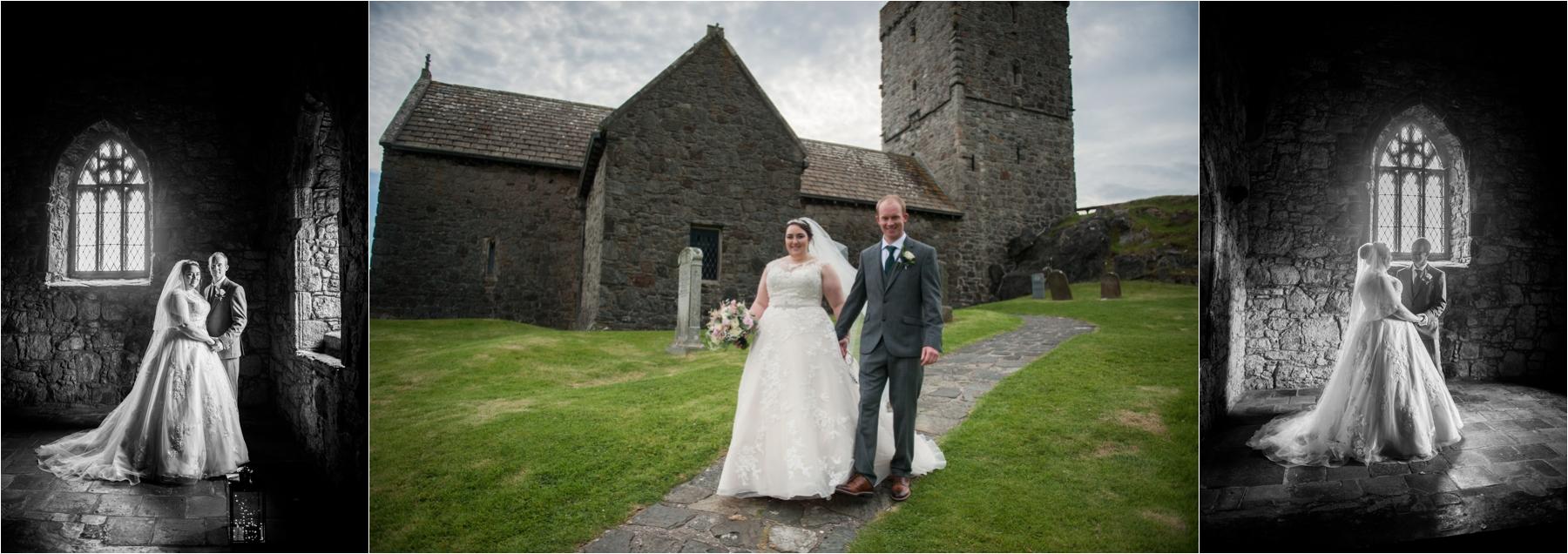 Wedding couple portraits and bridal portraits in black and white and colour at Rodel's St Clements Church. 