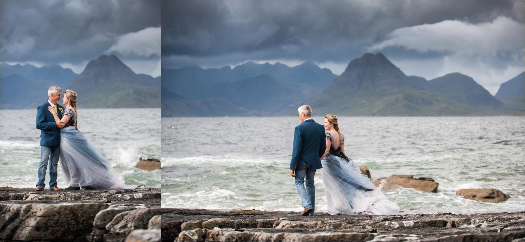 isle of Skye couple shots at elopement by the side of a loch. 