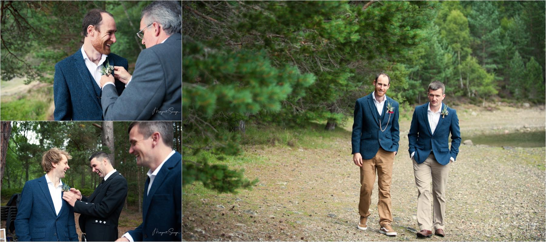 groomsmen at wedding in Scotland boat of garten Scottish photographer 