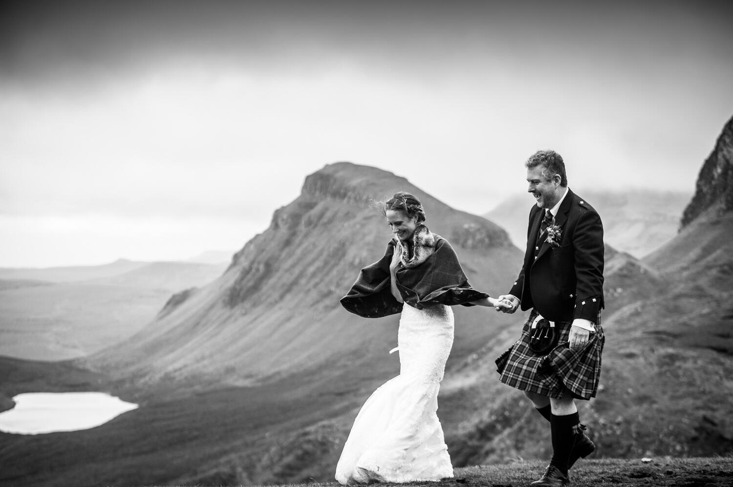 Isle of Skye wedding photos at the quiraing 