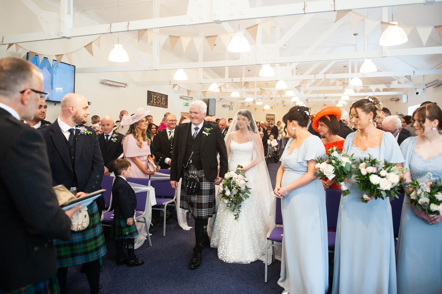 Wedding ceremony at North Harris Free church in Tarbert