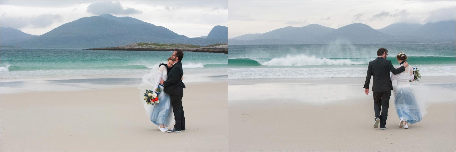 Beach wedding ceremony in the Scottish Highlands: elope to the Isle of Harris in the Outer Hebrides, with its blue-green water and quiet beaches. 