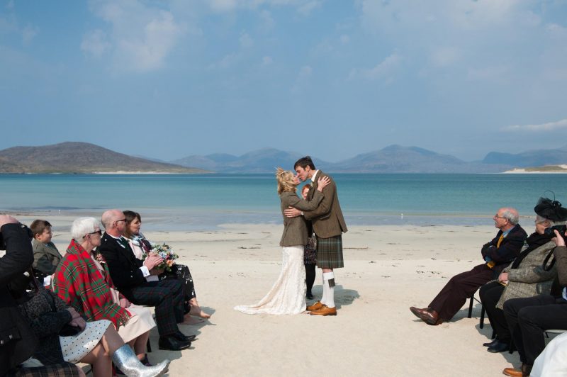 Getting married on Horgabost Beach on the Isle of Harris in Scotland's Outer Hebrides.