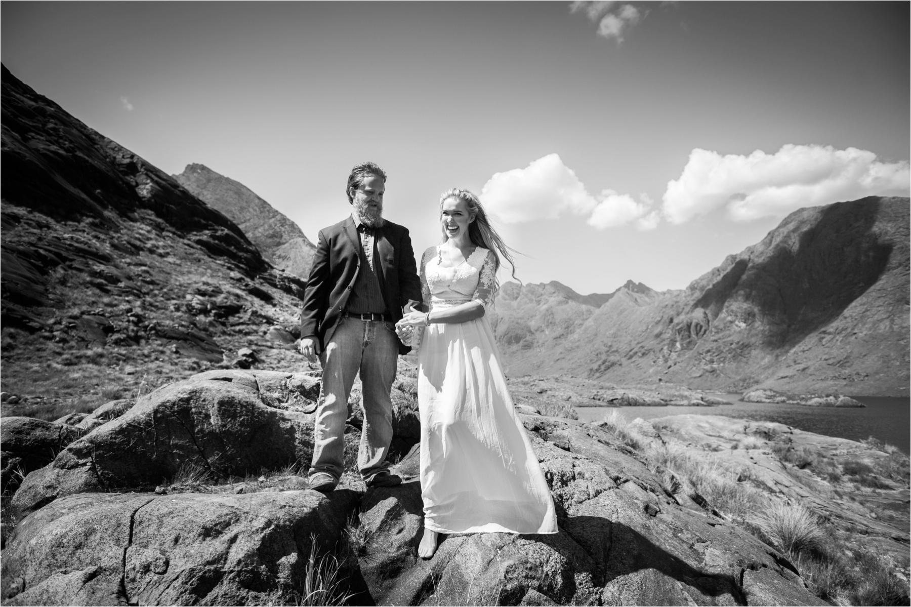 Dramatic scenery on isle of Skye couples portrait shoot.