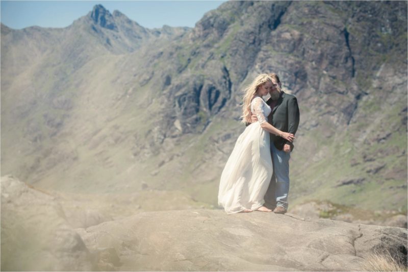 Isle of Skye portraits at Loch Coruisk of a bride and groom.