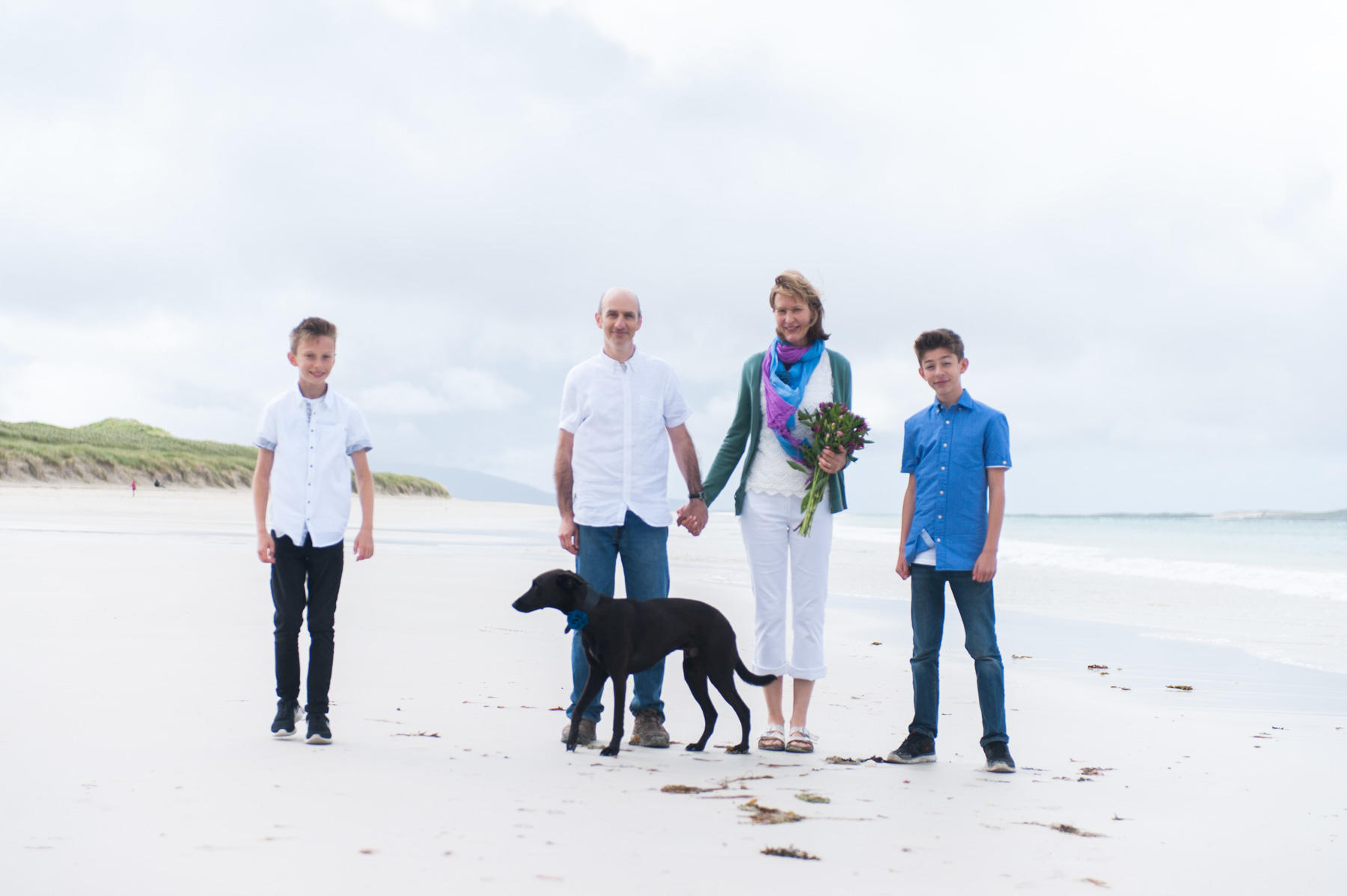 family group photography on Luskentyre Beach, isle of Harris