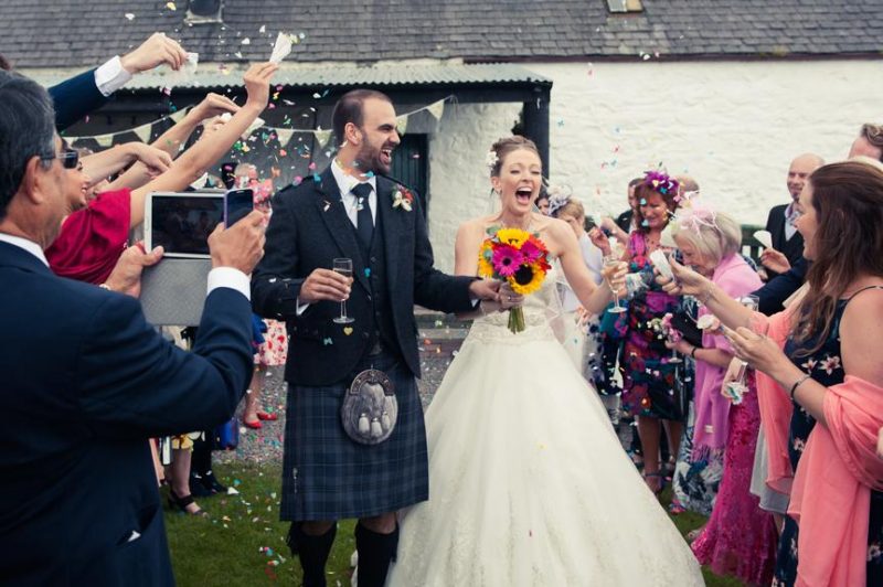 Scottish wedding photography confetti image