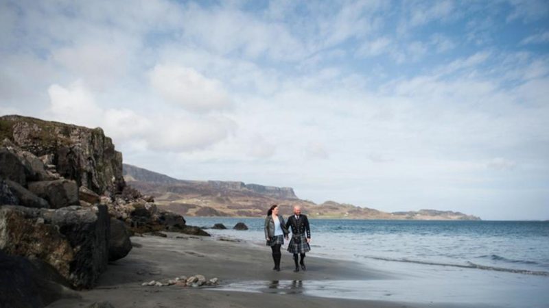 Isle of Skye wedding or elopement location Staffin Bay - remote and wild.