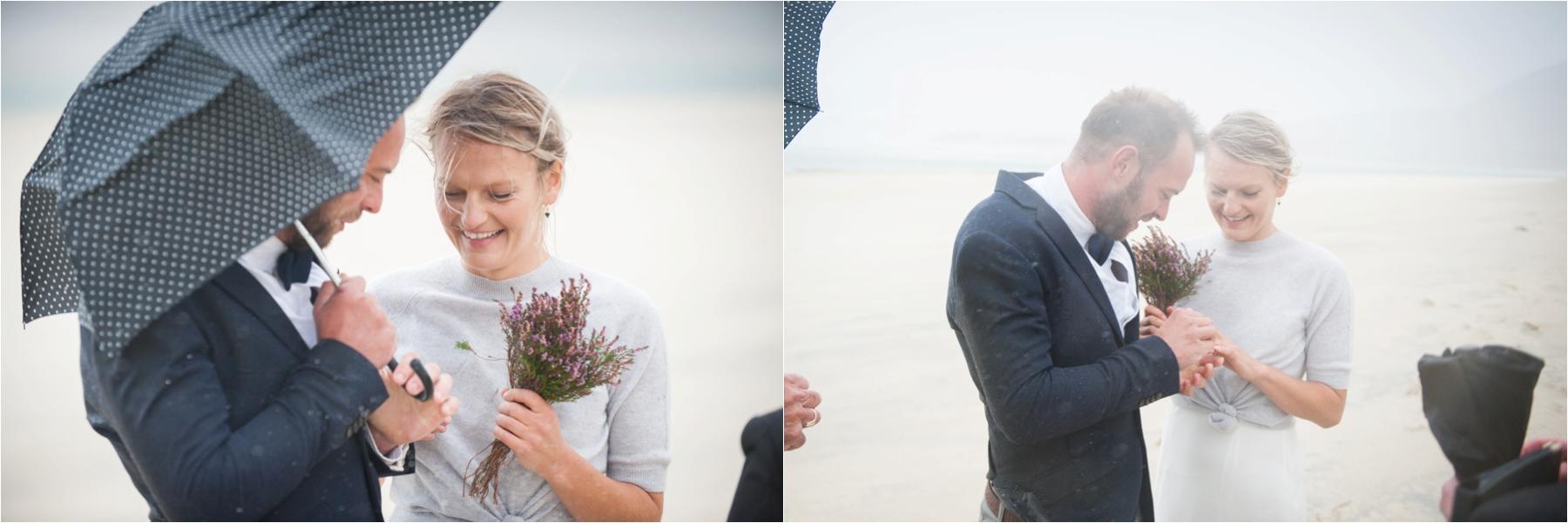 exchanging rings at elopement wedding isle of harris 