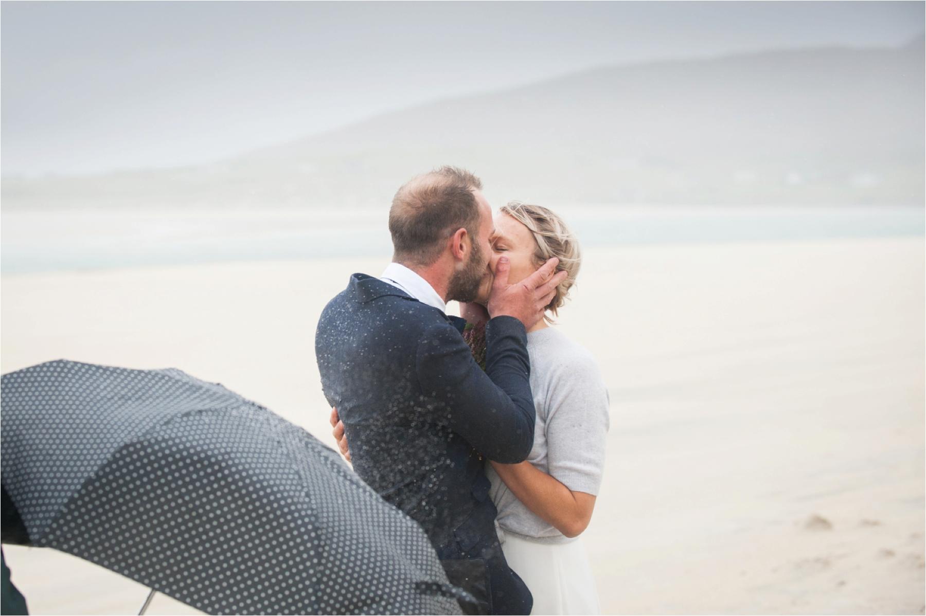 couple shot at isle of harris beach wedding photograph