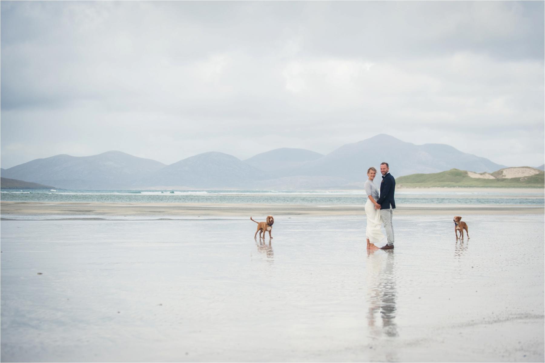 scottish island beach wedding including dogs