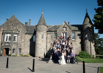 Wedding guests at Fyvie Castle