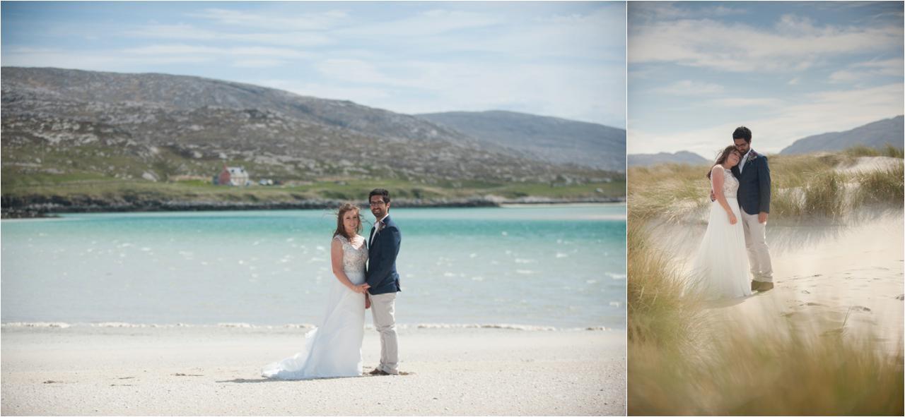 couple photographs on Luskentyre beach wedding 