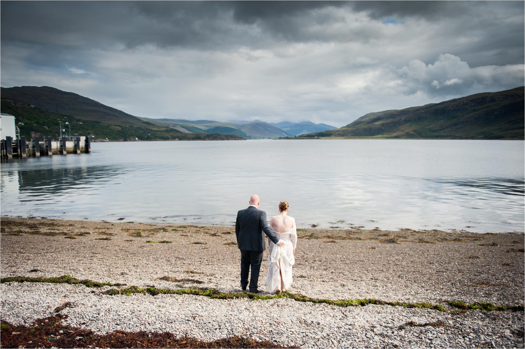 scottish highland outdoor wedding photography pier Ullapool