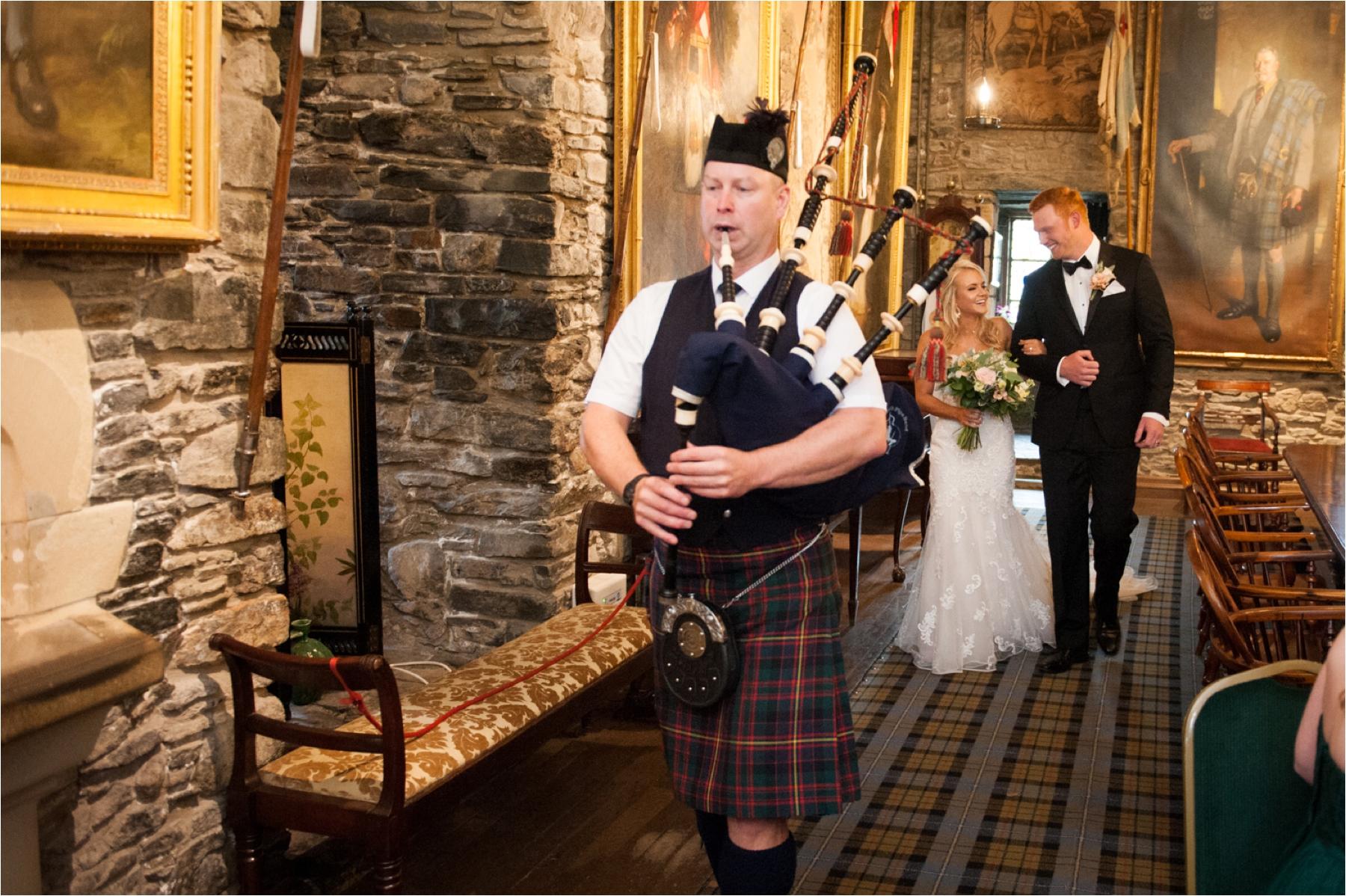 piper at scottish wedding photography Eilean donan castle