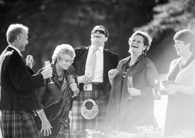 wedding guests at Fyvie Castle