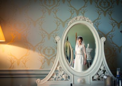 Bride at wedding scotland- Fasque Castle
