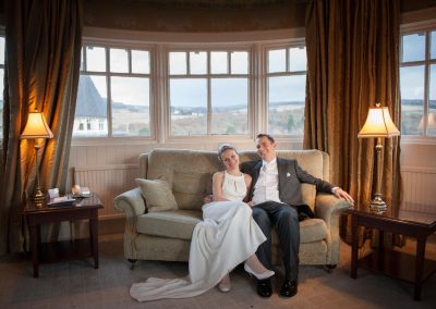 Bride and groom just married in Atholl Palace Hotel