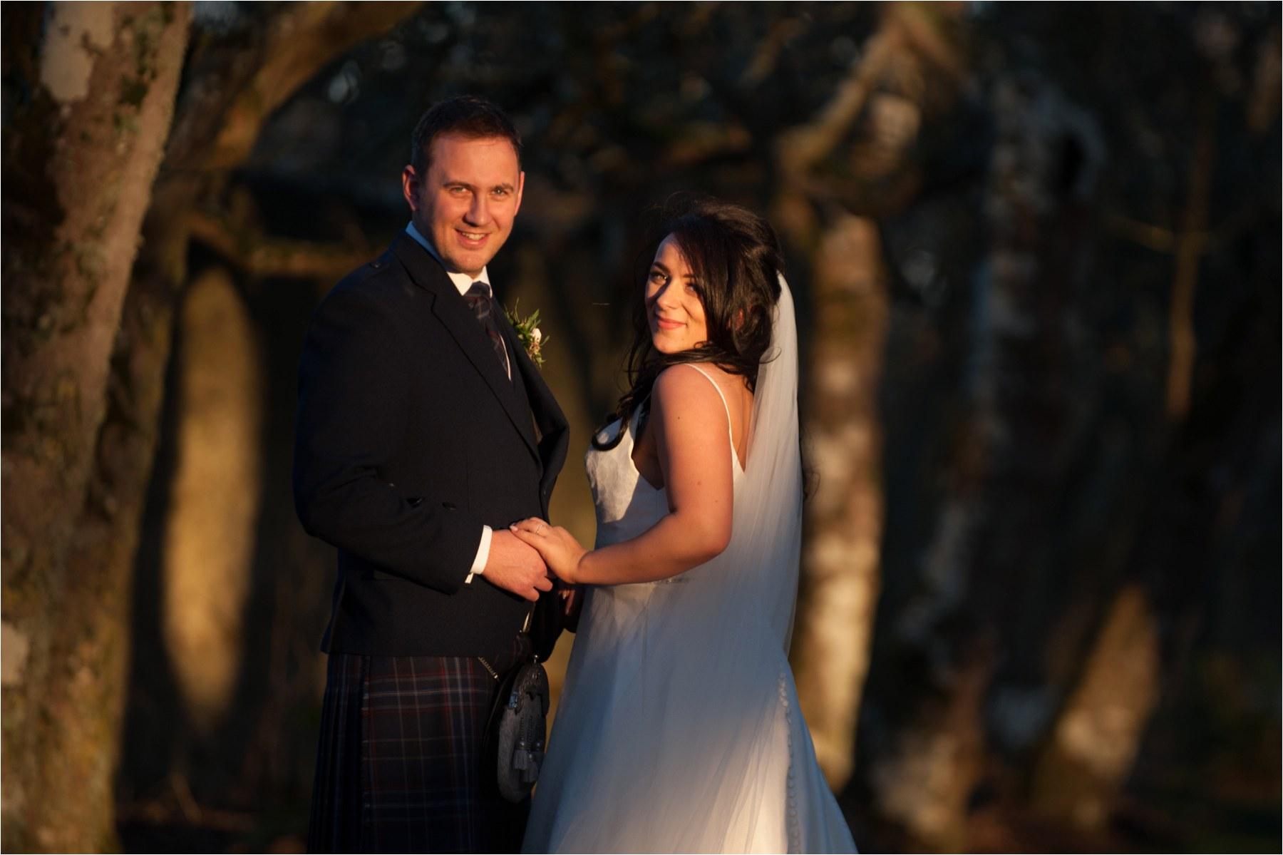 bridal couple at scottish highlands wedding